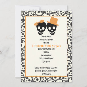 Elegant döskallars Halloween bröllop möhippa Inbjudningar