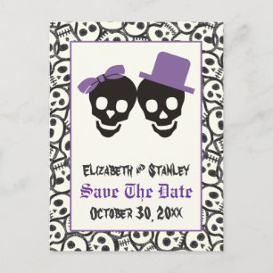 Elegant döskallars Halloween bröllop spara datum Meddelande Vykort