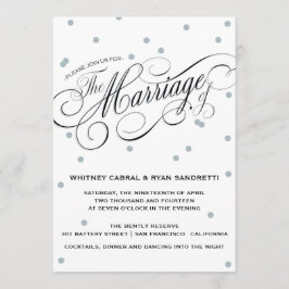Elegant Dot Silver bröllopsinbjudan Inbjudningar