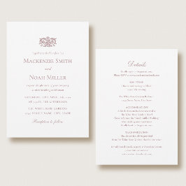 Elegant Double-sided Wedding Invitation Pink Inbjudningar