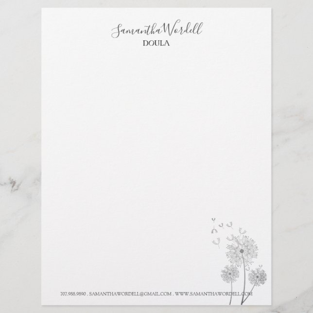 Elegant Doula Birth Tränar Midfru Business Brevhuvud (Framsida)