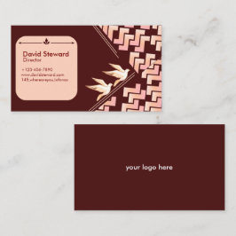 Elegant Dove & Geometric Mönster Visitkort