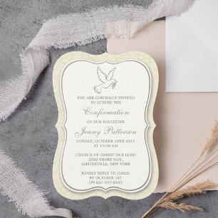 Elegant Dove Heliga Spirit Communion eller bekräft Inbjudningar