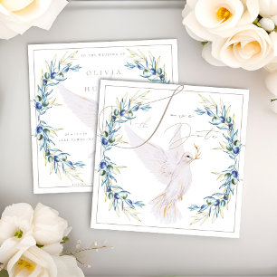Elegant Dove & Olive Löv Bröllop spara datum