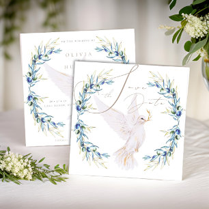 Elegant Dove & Olive Löv Bröllop spara datum