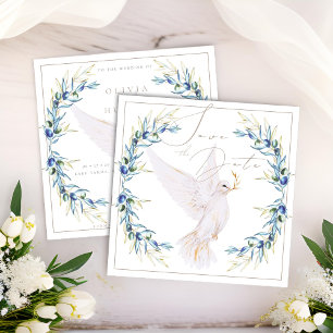 Elegant Dove & Olive Löv Bröllop spara datum