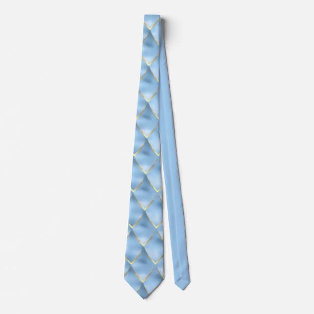 Elegant Dragon  Baby blue Guld Mönster Slips (Framsida)