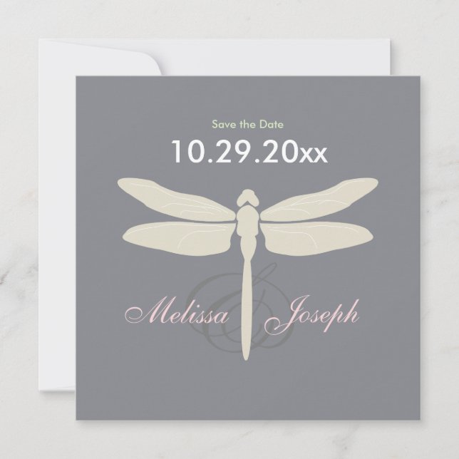 Elegant Dragon Fly Save Date (spara datum) Spara Datumet (Framsida)