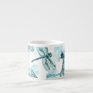 Elegant Dragonflies: vattenfärg Espressomugg