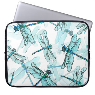 Elegant Dragonflies: vattenfärg Laptop Fodral
