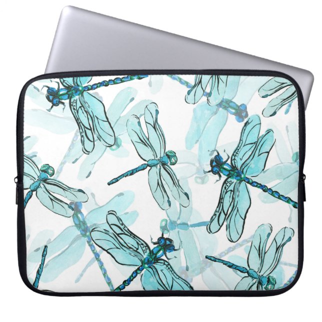 Elegant Dragonflies:  vattenfärg Laptop Fodral (Framsidan)