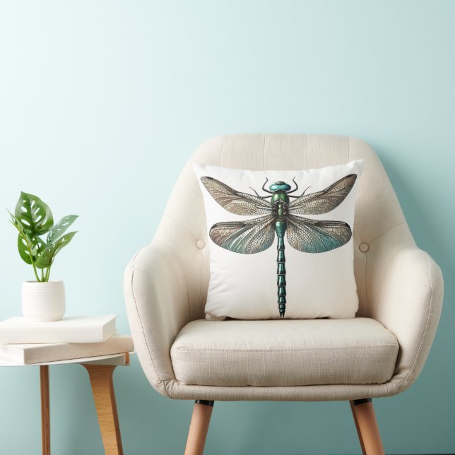 Elegant Dragonfly Nature Inspired Art Kudde (Stol)