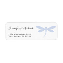 Elegant Dragonfly Return-adressetikett, mall