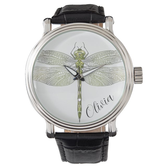 Elegant Dragonfly teckning Armbandsur (Framsida)