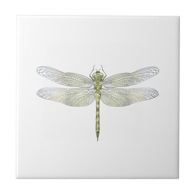 Elegant Dragonfly teckning Kakelplatta (Framsidan)