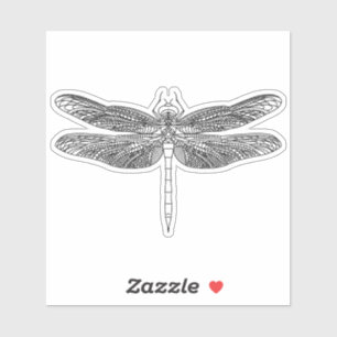 Elegant Dragonfly teckning Klistermärken
