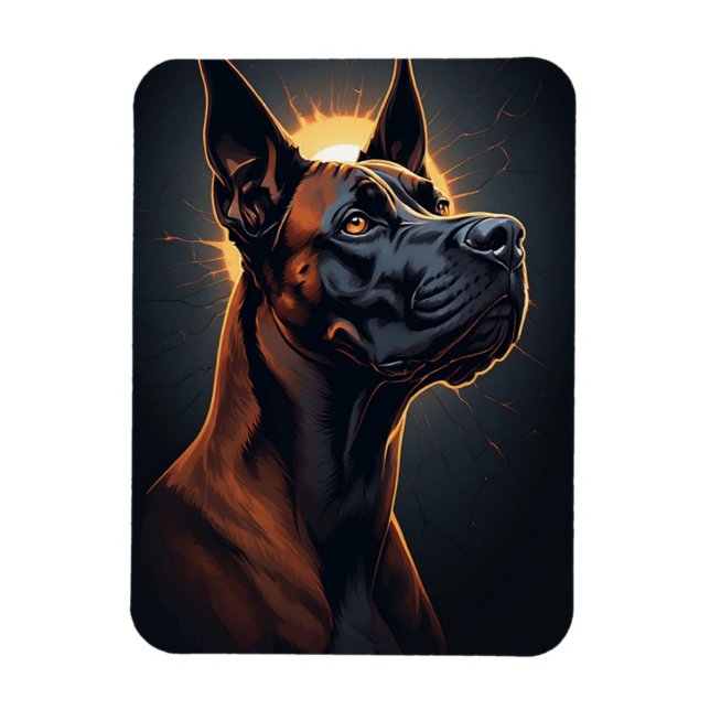 Elegant Dramatisk Hundporträtt Magnet (Vertikal)