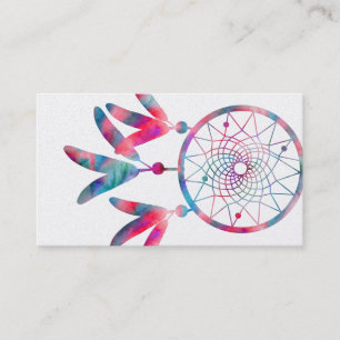 Elegant Dream Catcher Feathers Yoga Instructor Visitkort