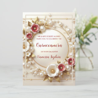 Elegant Dreamy Blommigt Quinceañera-inbjudan Inbjudningar