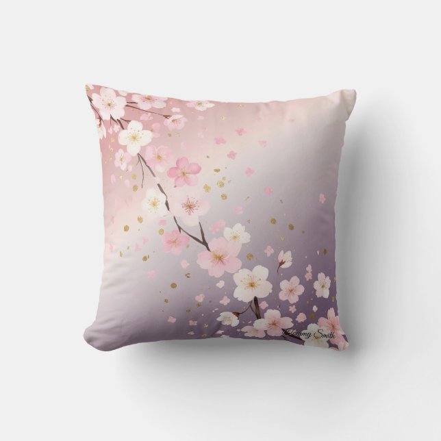 Elegant Dreamy Cherry Blommar Dekorativ kudde (Framsida)