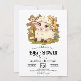 Elegant Dreamy Sheep Baby Shower Inbjudningar