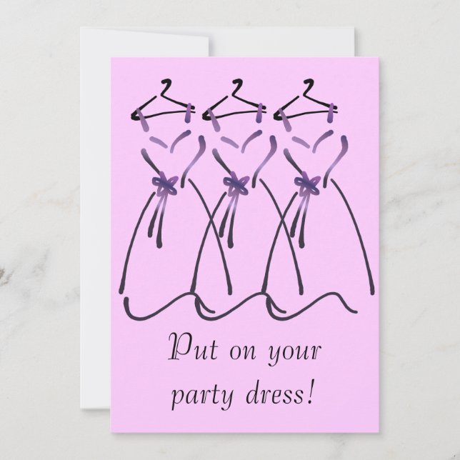 Elegant Dress Design med Anpassade Slogan Inbjudningar (Framsida)