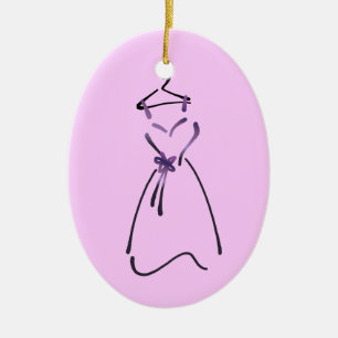 Elegant Dress Design med Anpassade Slogan Julgransprydnad Keramik