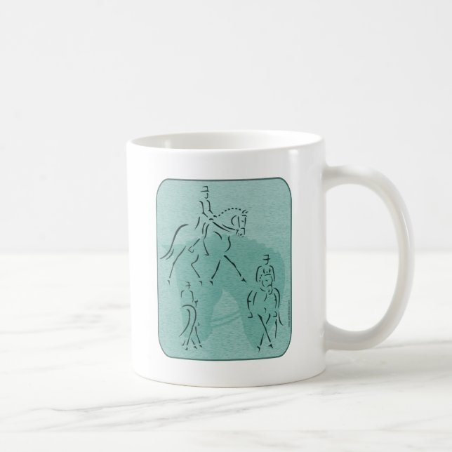 Elegant Dressage Horse Design in Teal Kaffemugg (Höger)