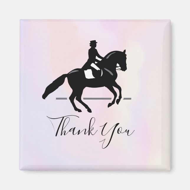 Elegant Dressage Rider on Watercolor Tack Magnet (Framsidan)