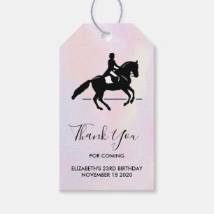 Elegant Dressage Rider on Watercolor Tack Presentetikett