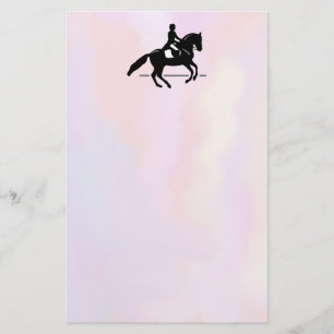 Elegant Dressage Rider på en vattenfärgsbakgrund Brevpapper