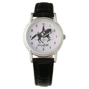 Elegant Dressage Rider på vattenfärgsbakgrund Armbandsur