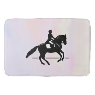 Elegant Dressage Rider på vattenfärgsbakgrund Badrumsmatta