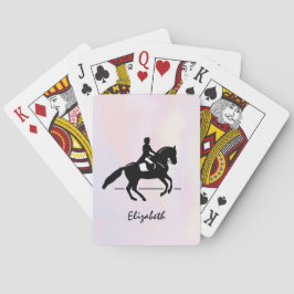 Elegant Dressage Rider på vattenfärgsbakgrund Casinokort