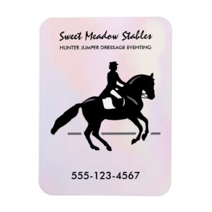 Elegant Dressage Rider på vattenfärgsbakgrund Magnet