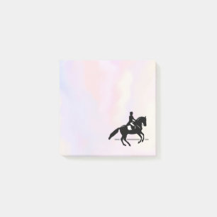 Elegant Dressage Rider på vattenfärgsbakgrund Post-it Block