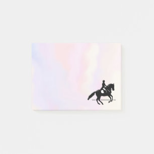 Elegant Dressage Rider på vattenfärgsbakgrund Post-it Block