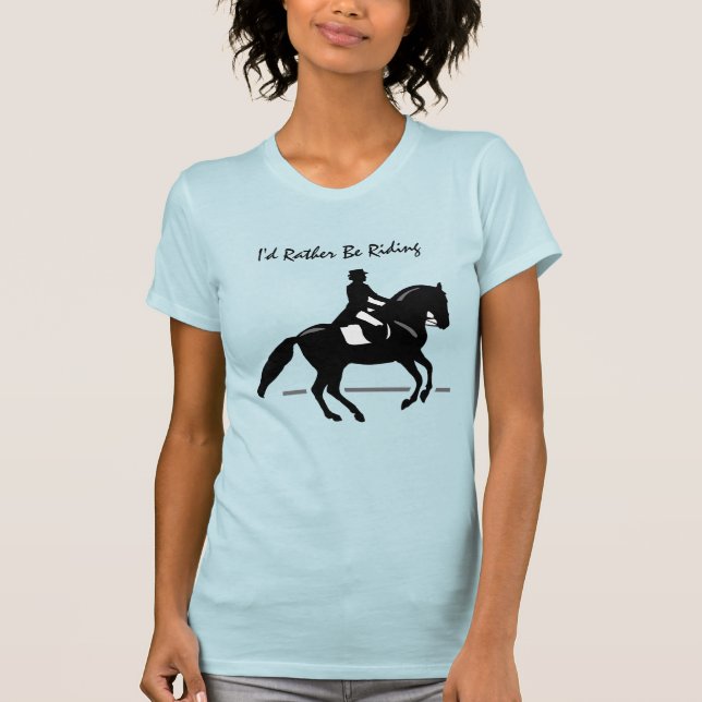Elegant Dressage Rider Performing Pirouette T Shirt (Framsida)