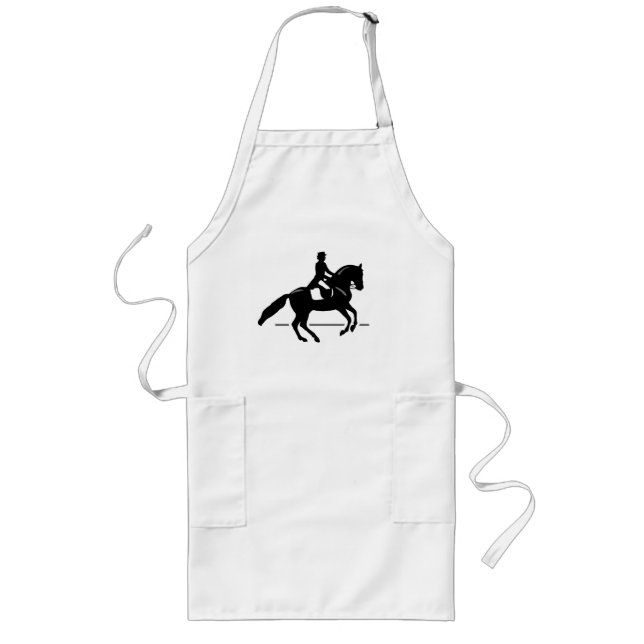 Elegant Dressage Rider som utför en pirouette Långt Förkläde (Framsidan)