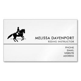 Elegant Dressage Rider som utför en pirouette Magnetiska Visitkort