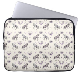 Elegant Dressagehäst & Hästsko Vattenfärg Laptop Fodral