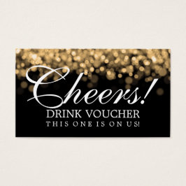 Elegant Drink Voucher Guld Ljus Visitkort