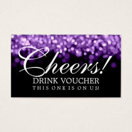 Elegant Drink Voucher Lila Ljus Visitkort