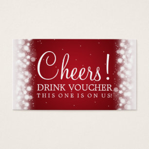 Elegant Drink Voucher Magic Gnistra Red Visitkort