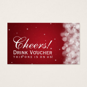 Elegant Drink Voucher Party Gnistra Red Visitkort