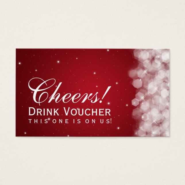 Elegant Drink Voucher Party Gnistra Red Visitkort (Framsidan)