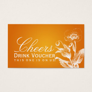 Elegant Drink Voucher Poppy Orange Visitkort
