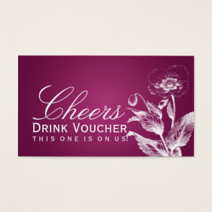 Elegant Drink Voucher Poppy Rosa Berry Visitkort