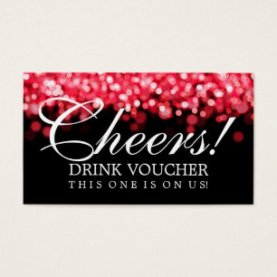 Elegant Drink Voucher Red Ljus Visitkort