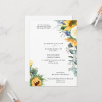 Elegant Droppande Solrosor Blommig Bröllop 2 Plats
